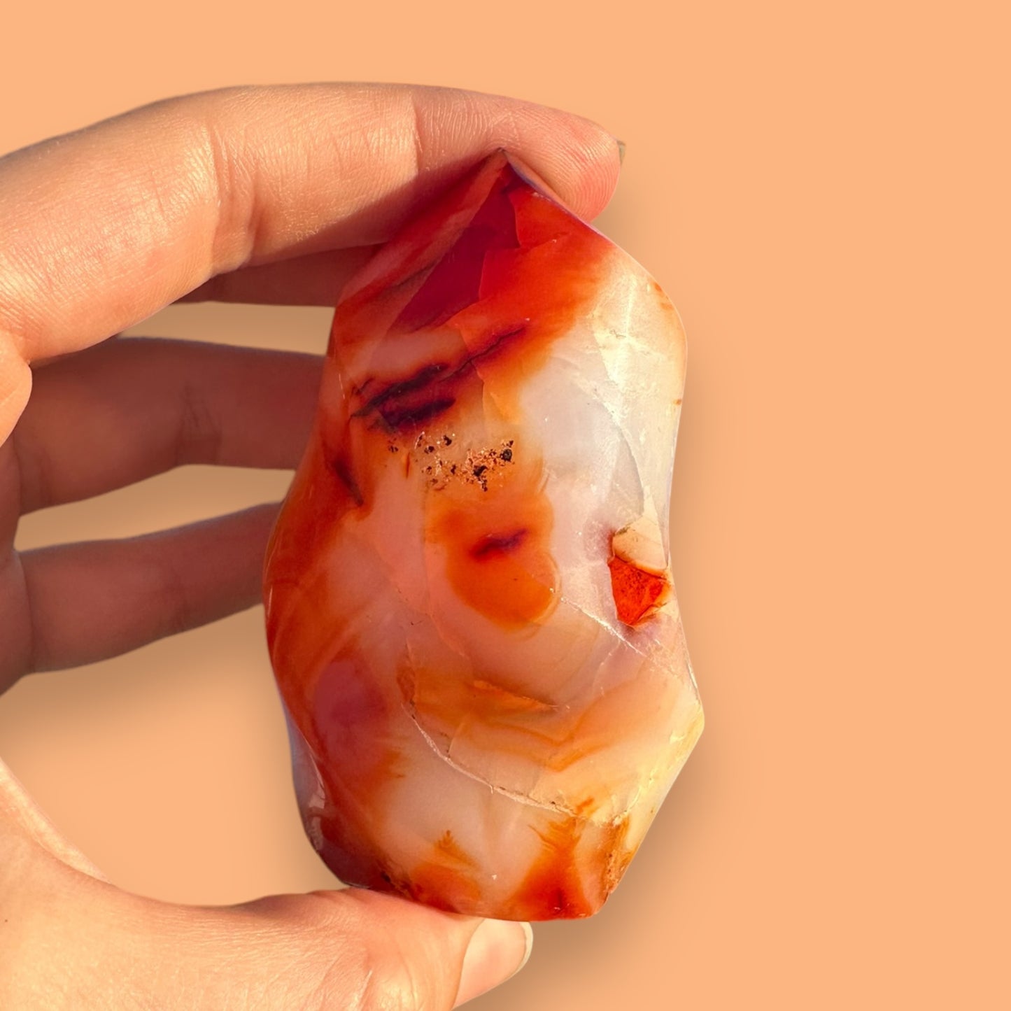 Carnelian Agate Crystal Flame