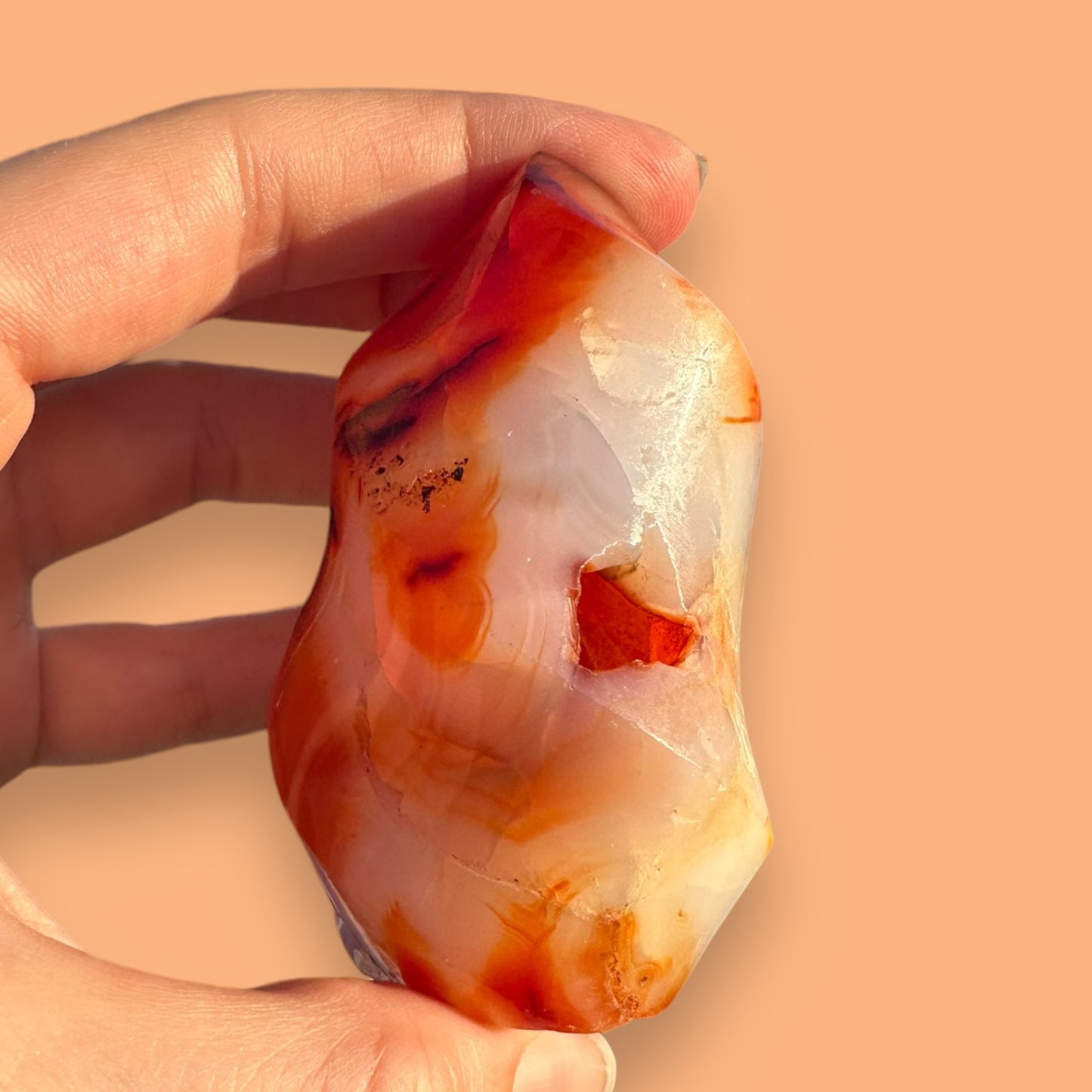 Carnelian Agate Crystal Flame