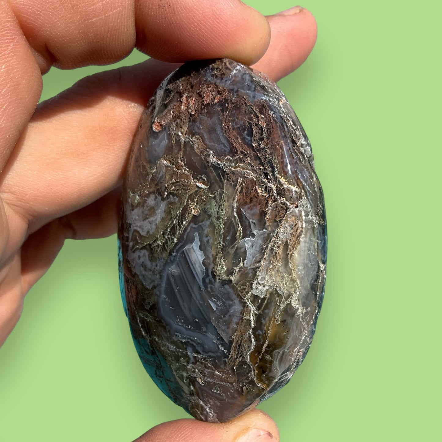 Moss Agate Palm Stone