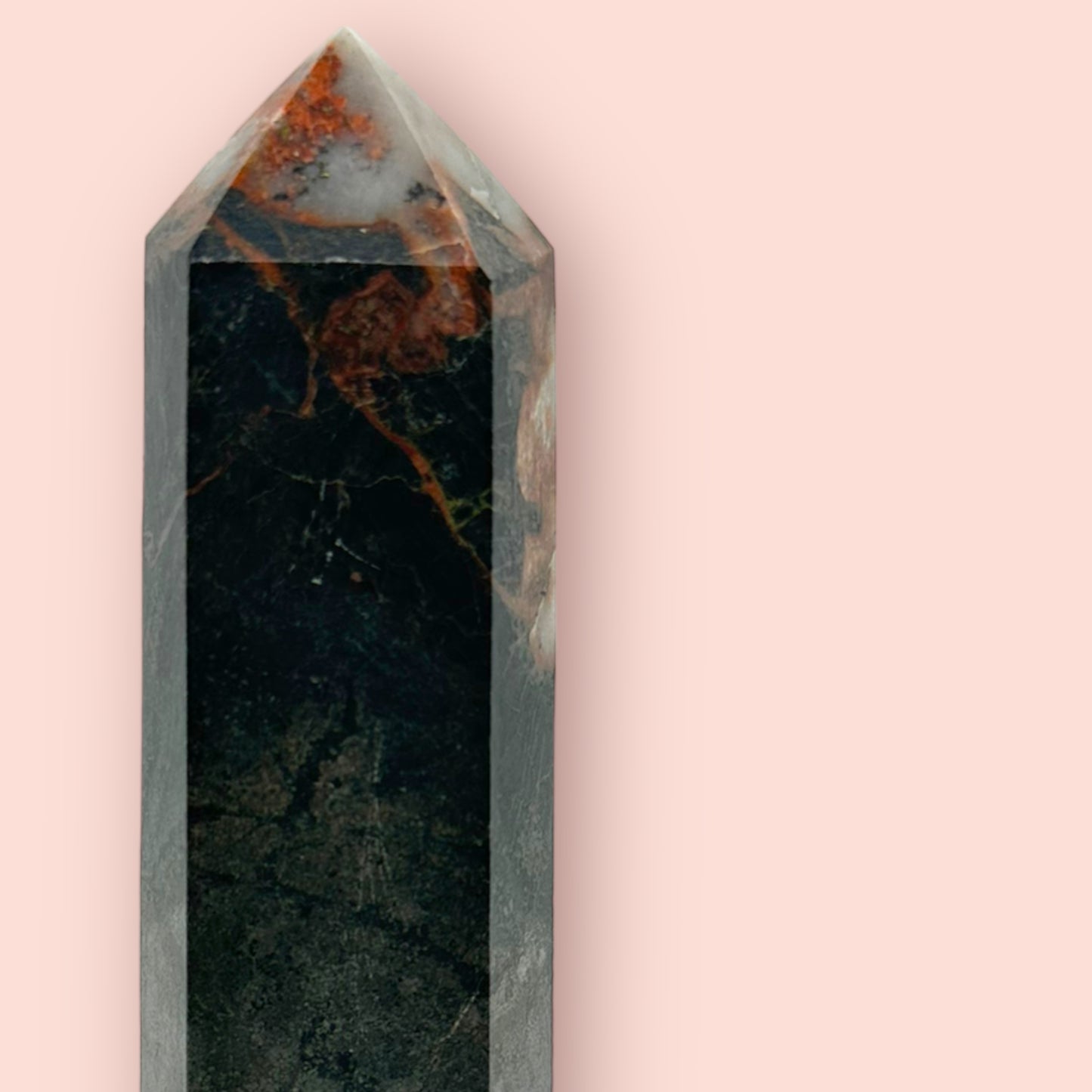 Black Tourmaline with Feldspar Tower