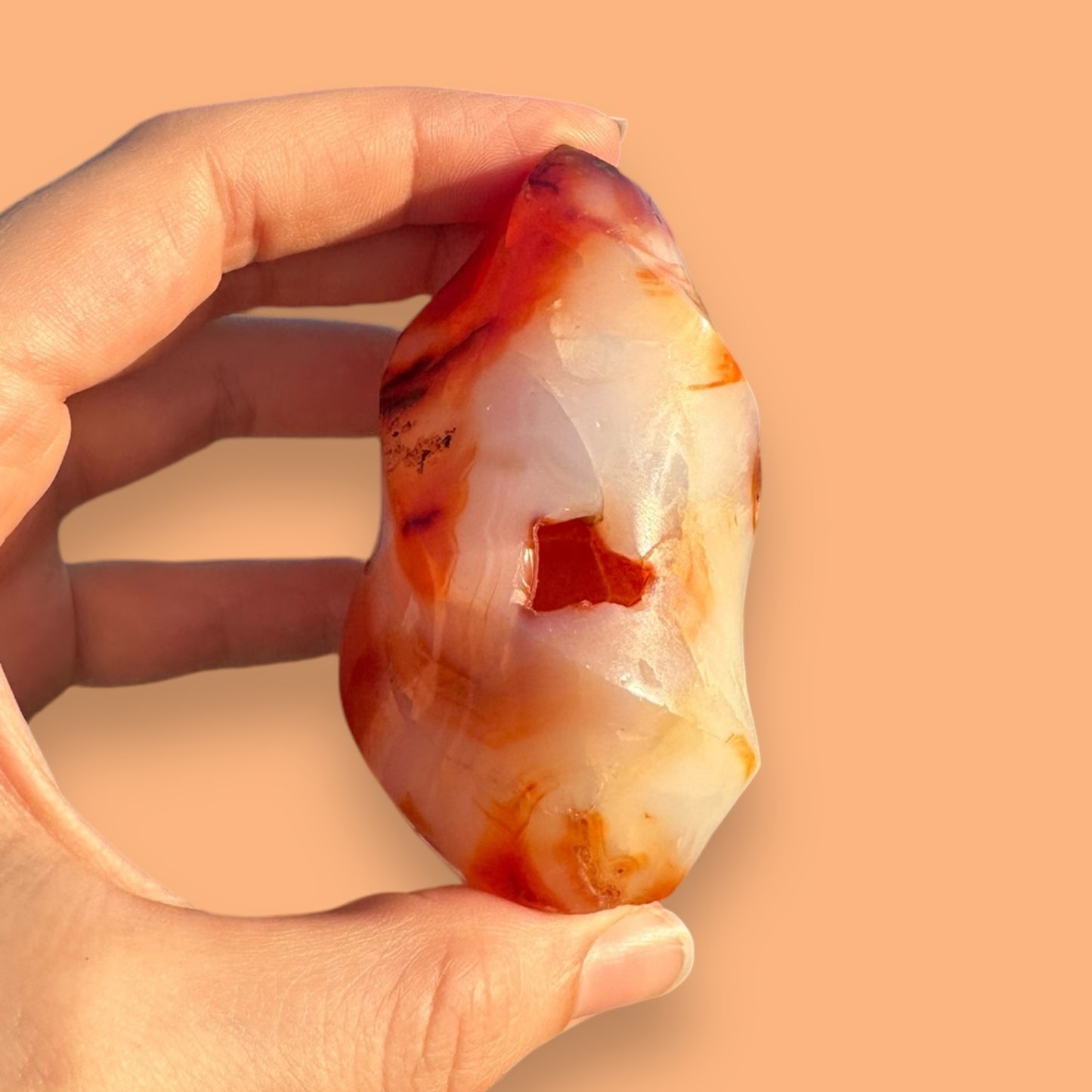 Carnelian Agate Crystal Flame