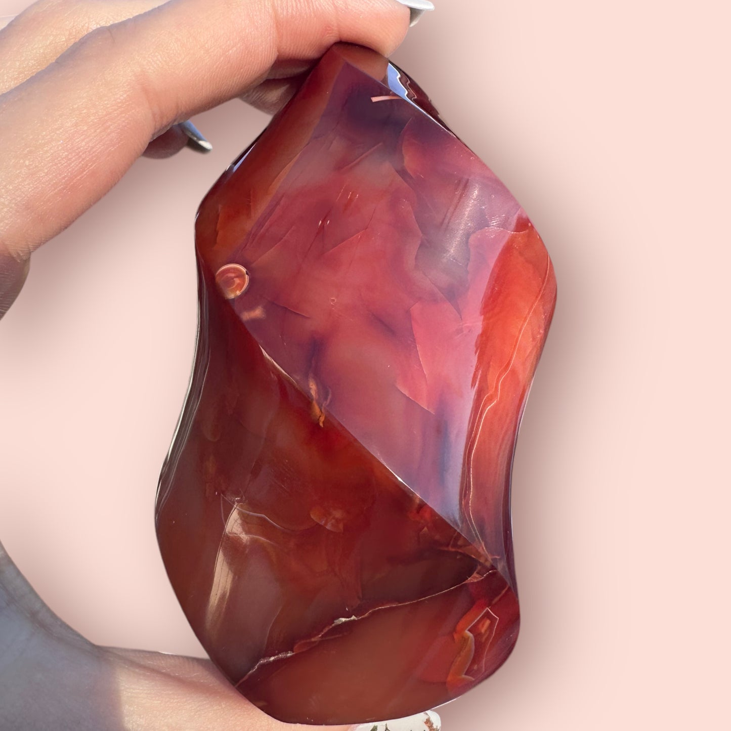 Carnelian Agate Crystal Flame