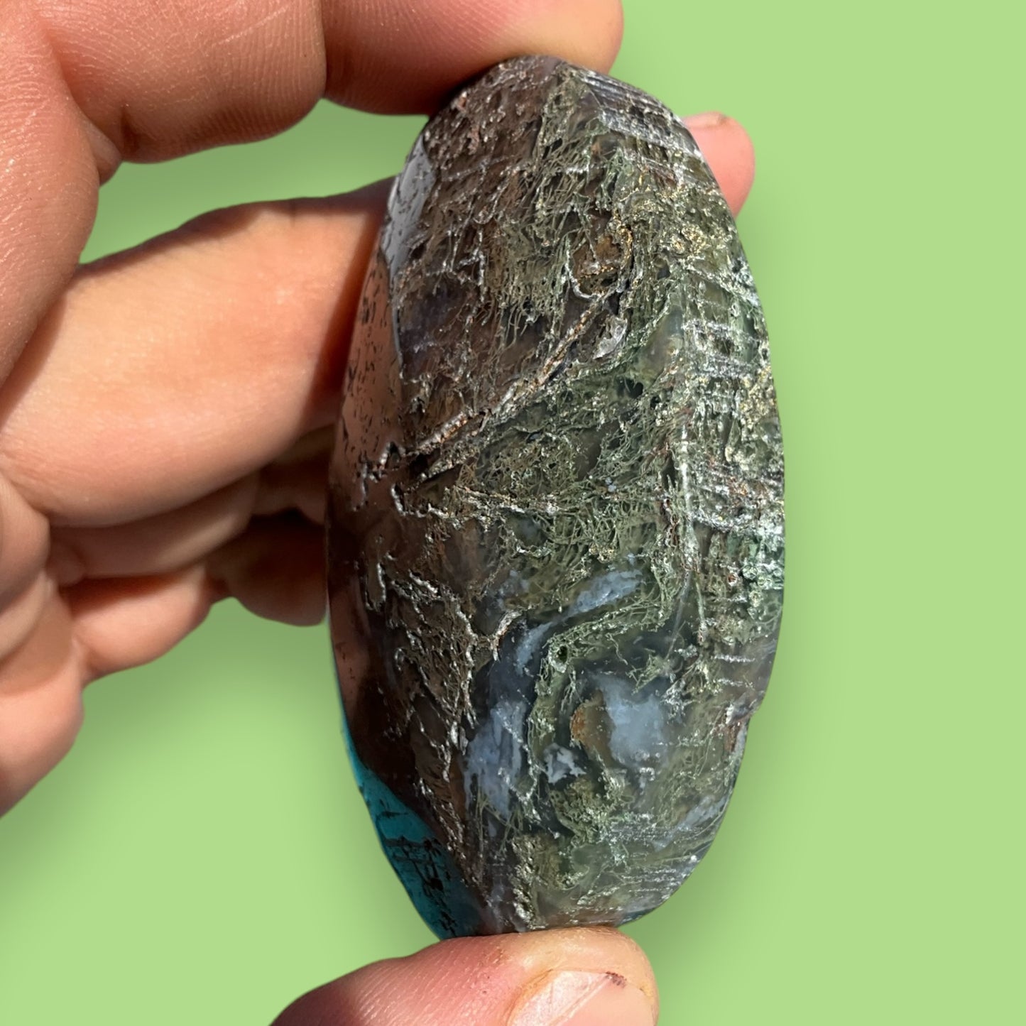 Moss Agate Palm Stone