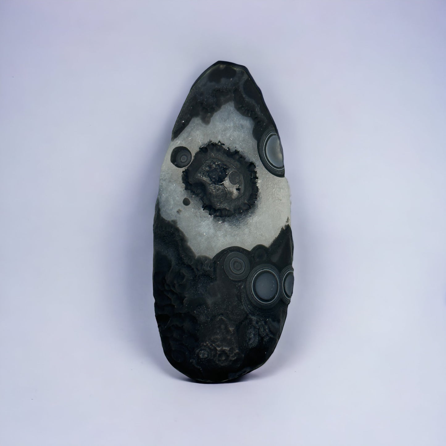 Black Gobi Stone with Quartz - 36.8g