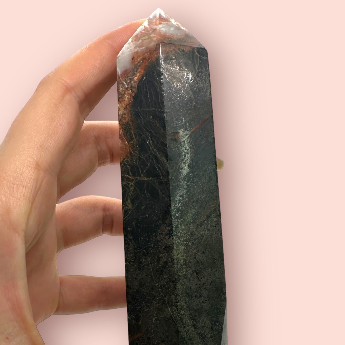 Black Tourmaline with Feldspar Tower