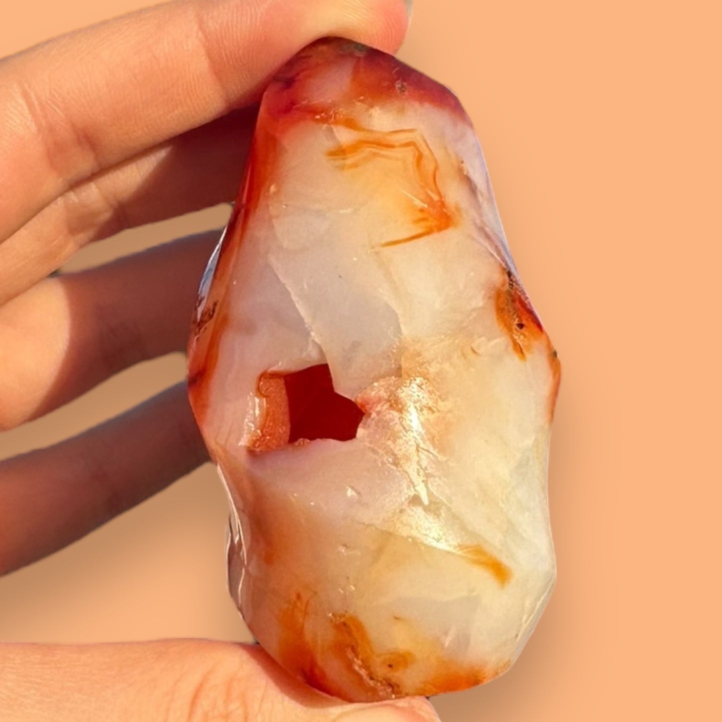 Carnelian Agate Crystal Flame