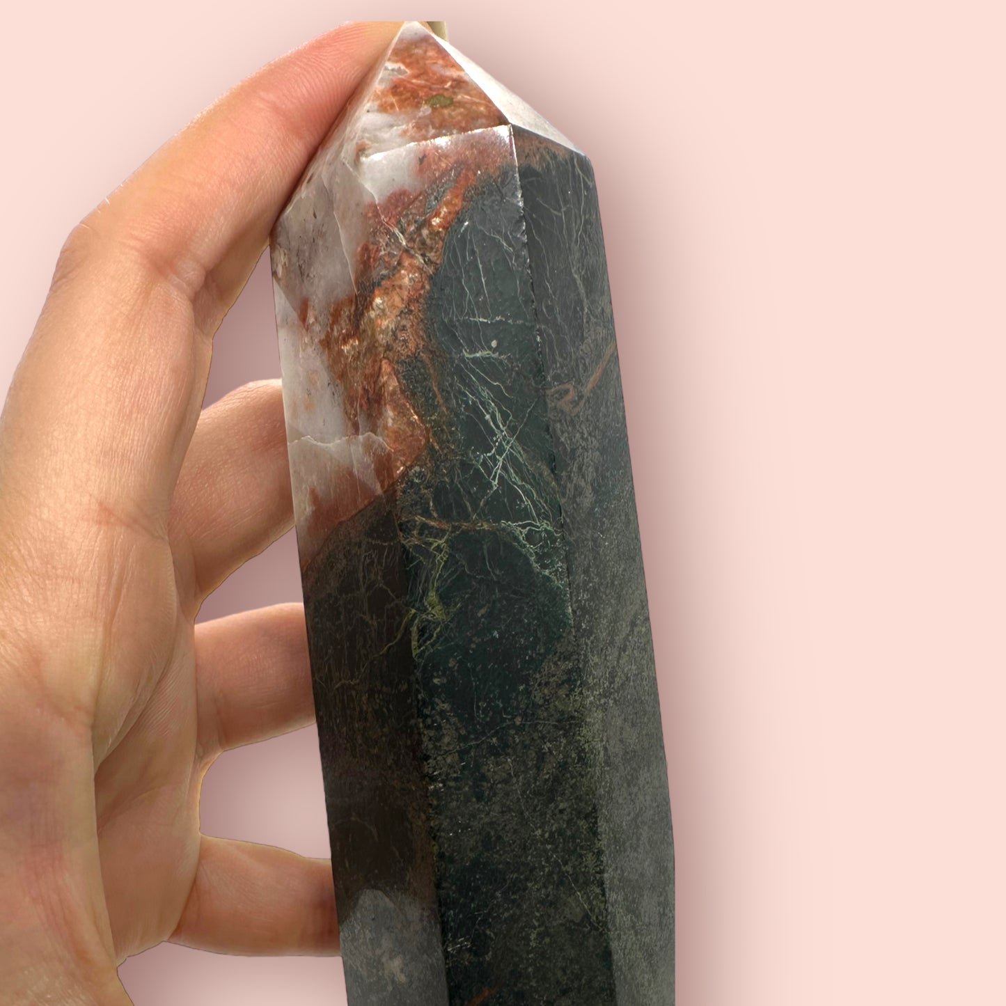 Black Tourmaline with Feldspar Tower