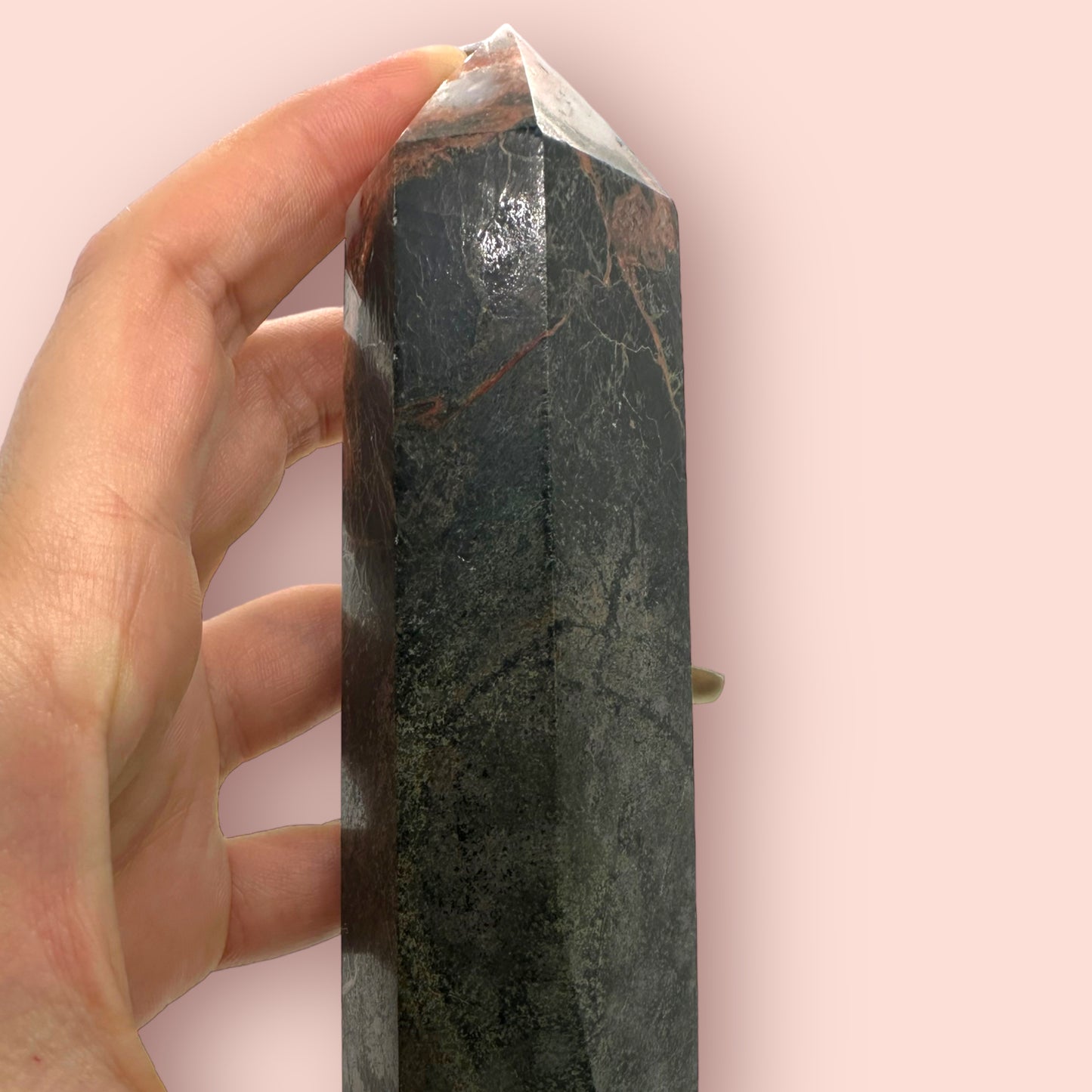 Black Tourmaline with Feldspar Tower