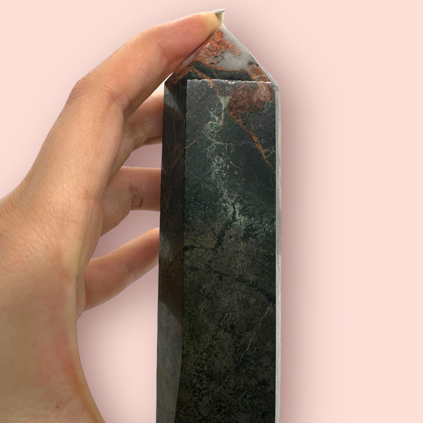 Black Tourmaline with Feldspar Tower