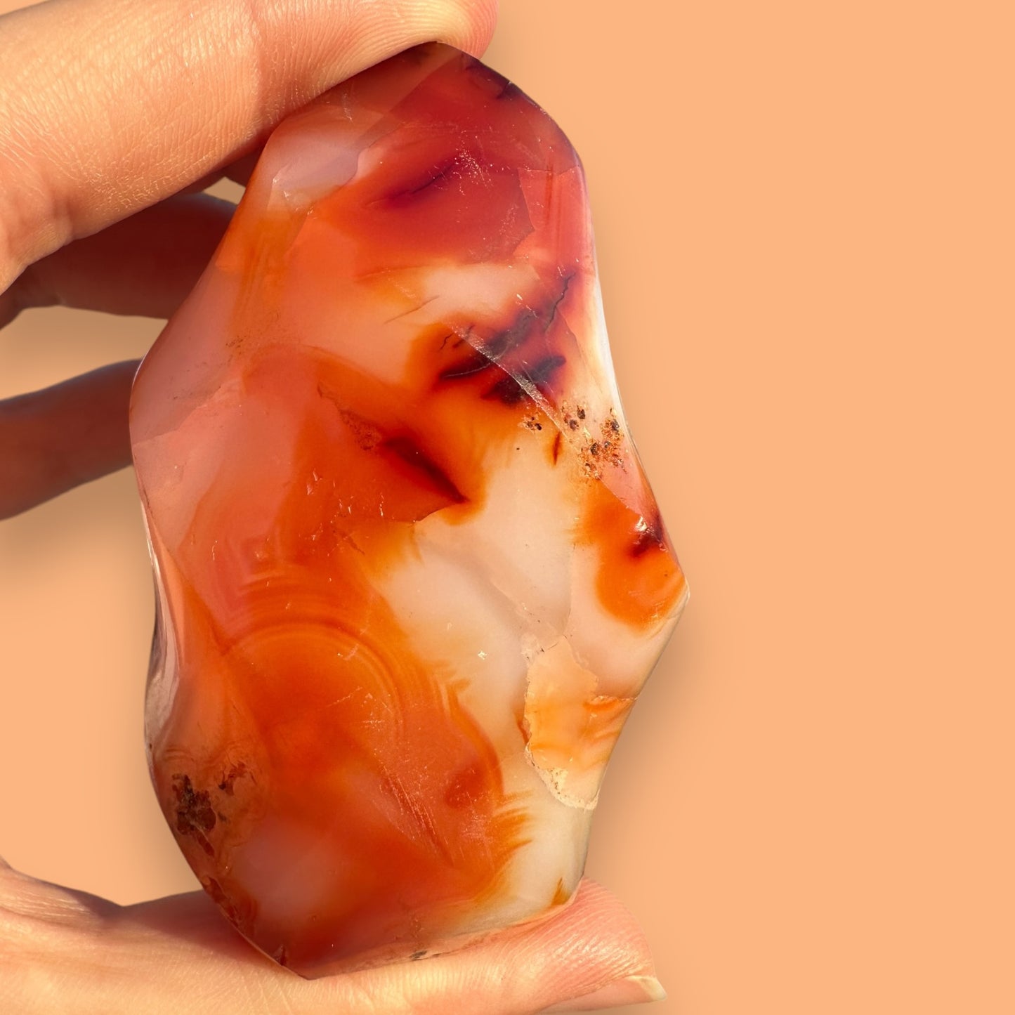 Carnelian Agate Crystal Flame