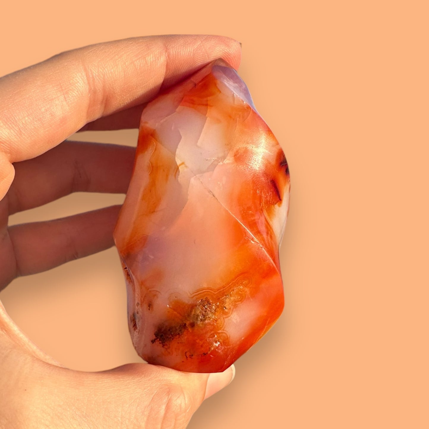 Carnelian Agate Crystal Flame