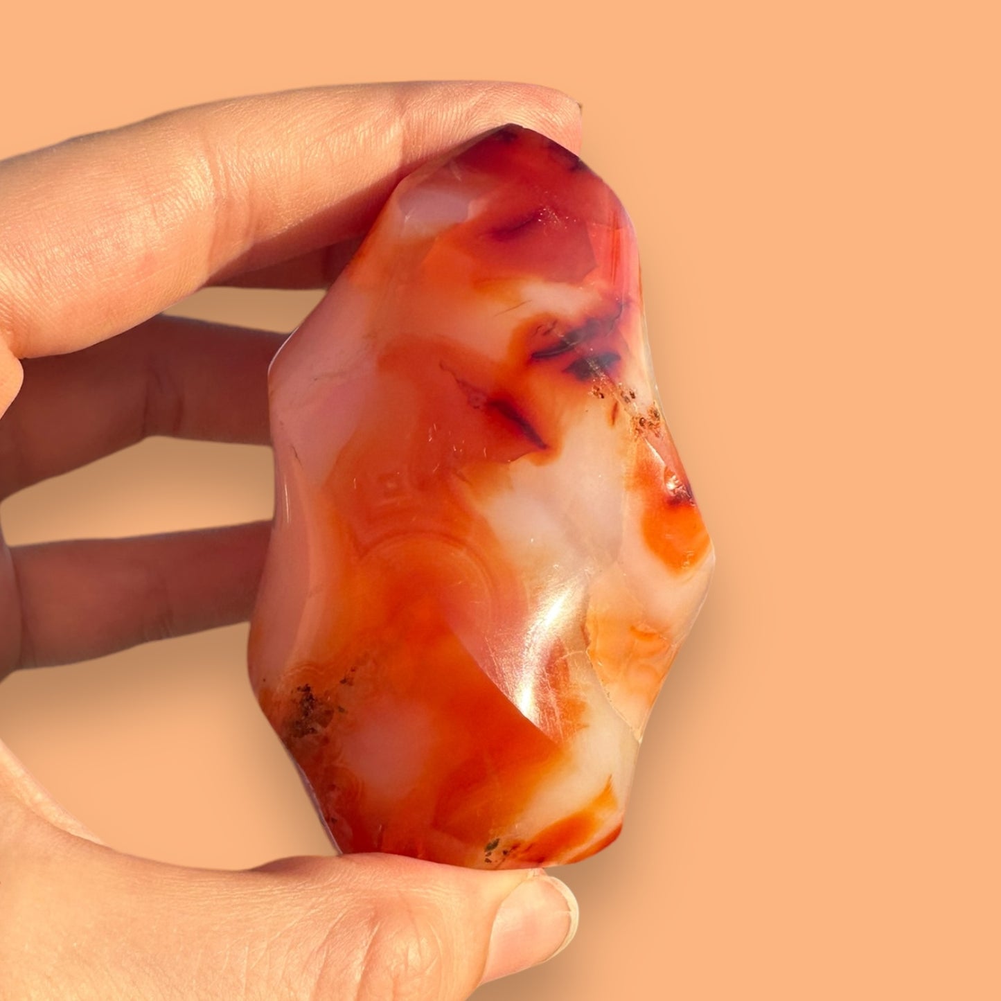 Carnelian Agate Crystal Flame