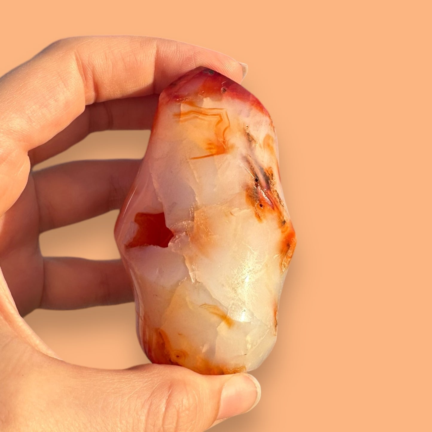 Carnelian Agate Crystal Flame