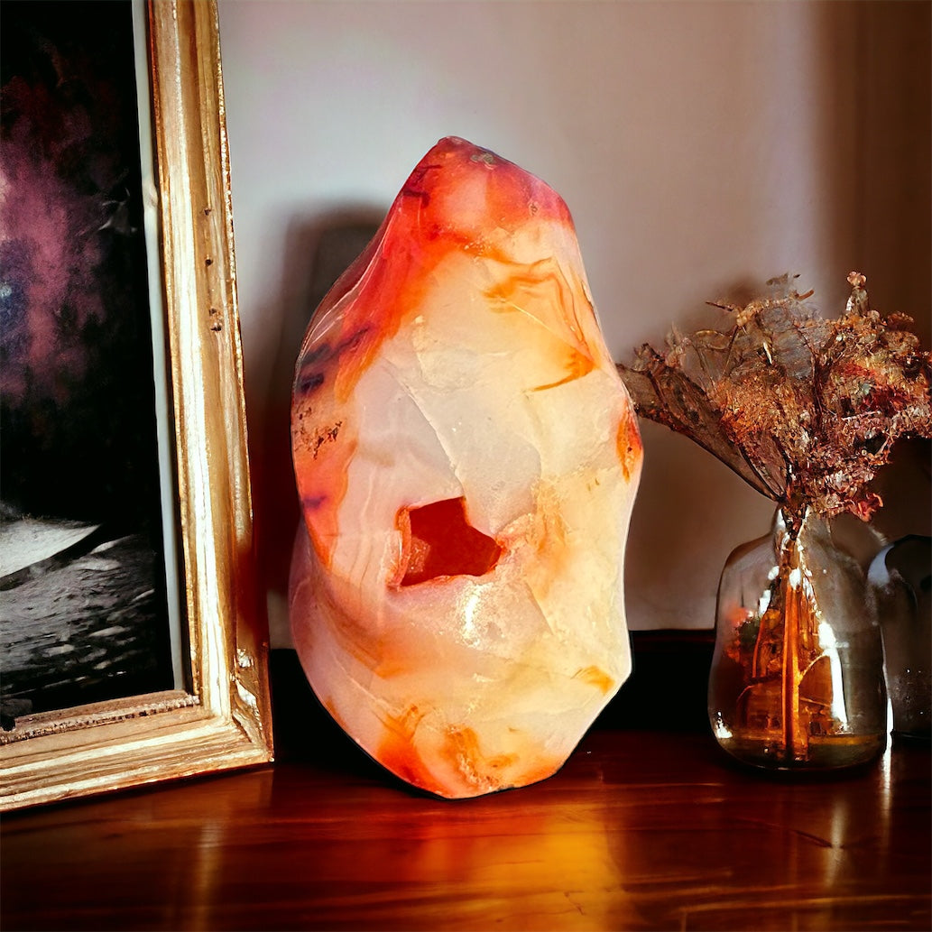 Carnelian Agate Crystal Flame