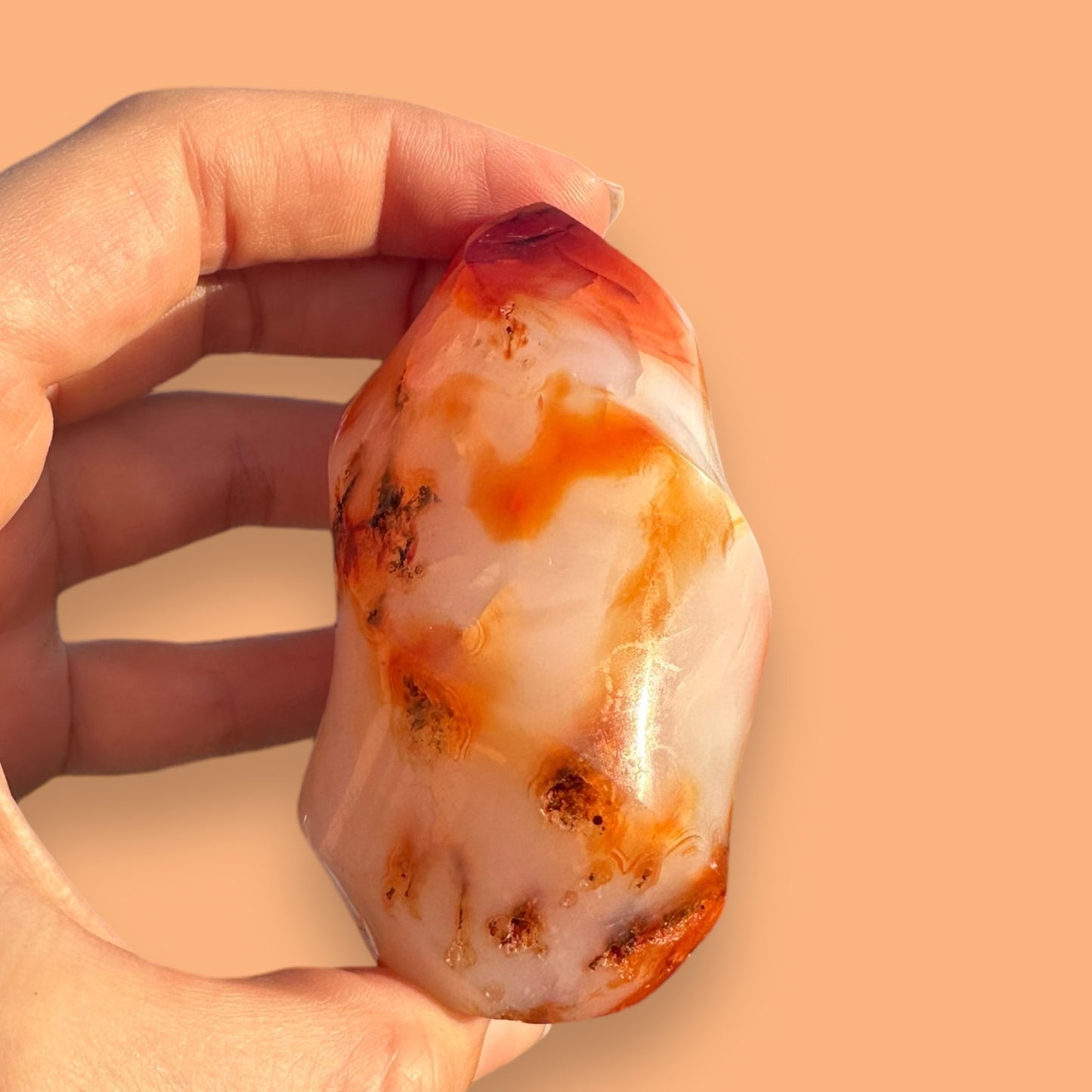 Carnelian Agate Crystal Flame