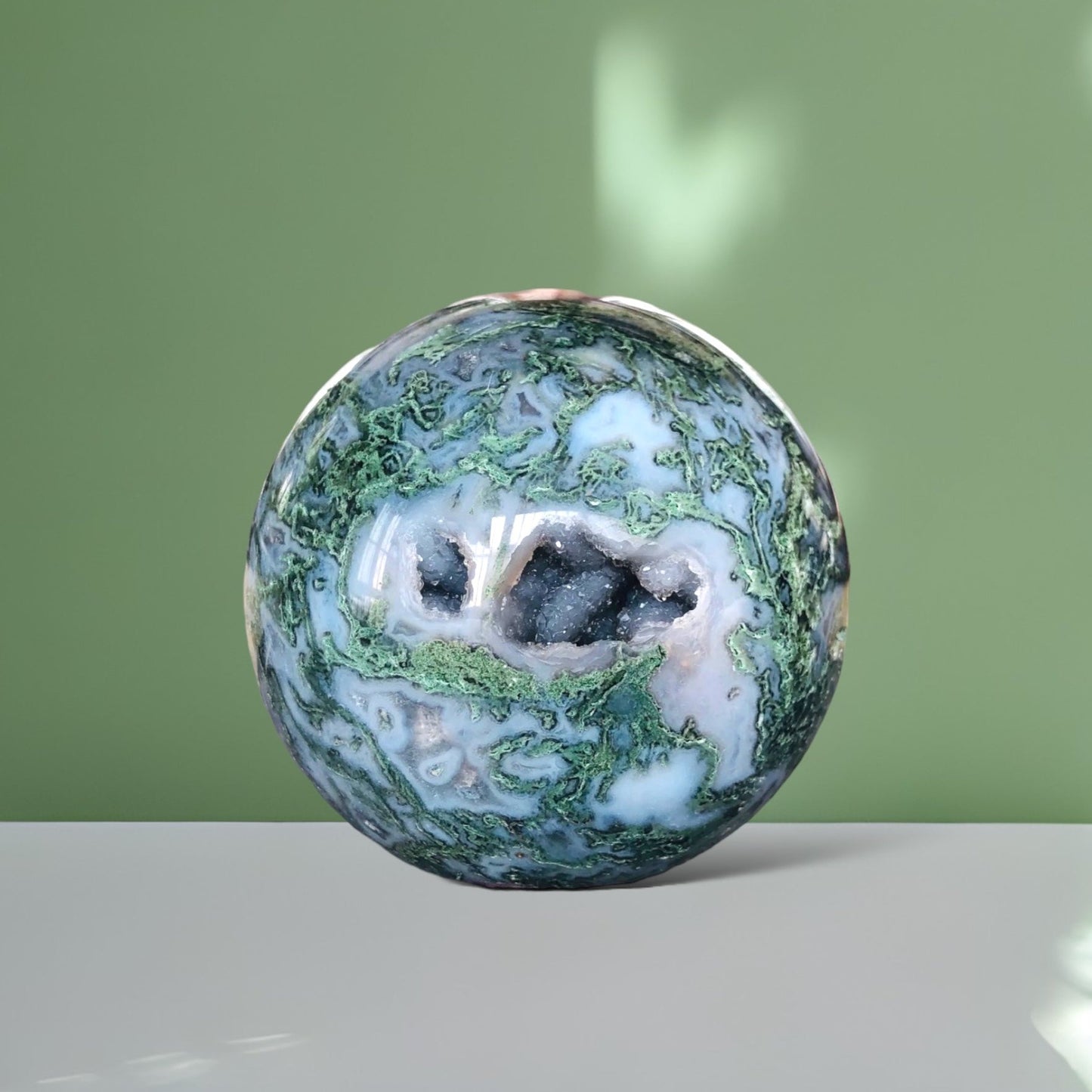 Water Grass Agate - Sugar Druzy Sphere