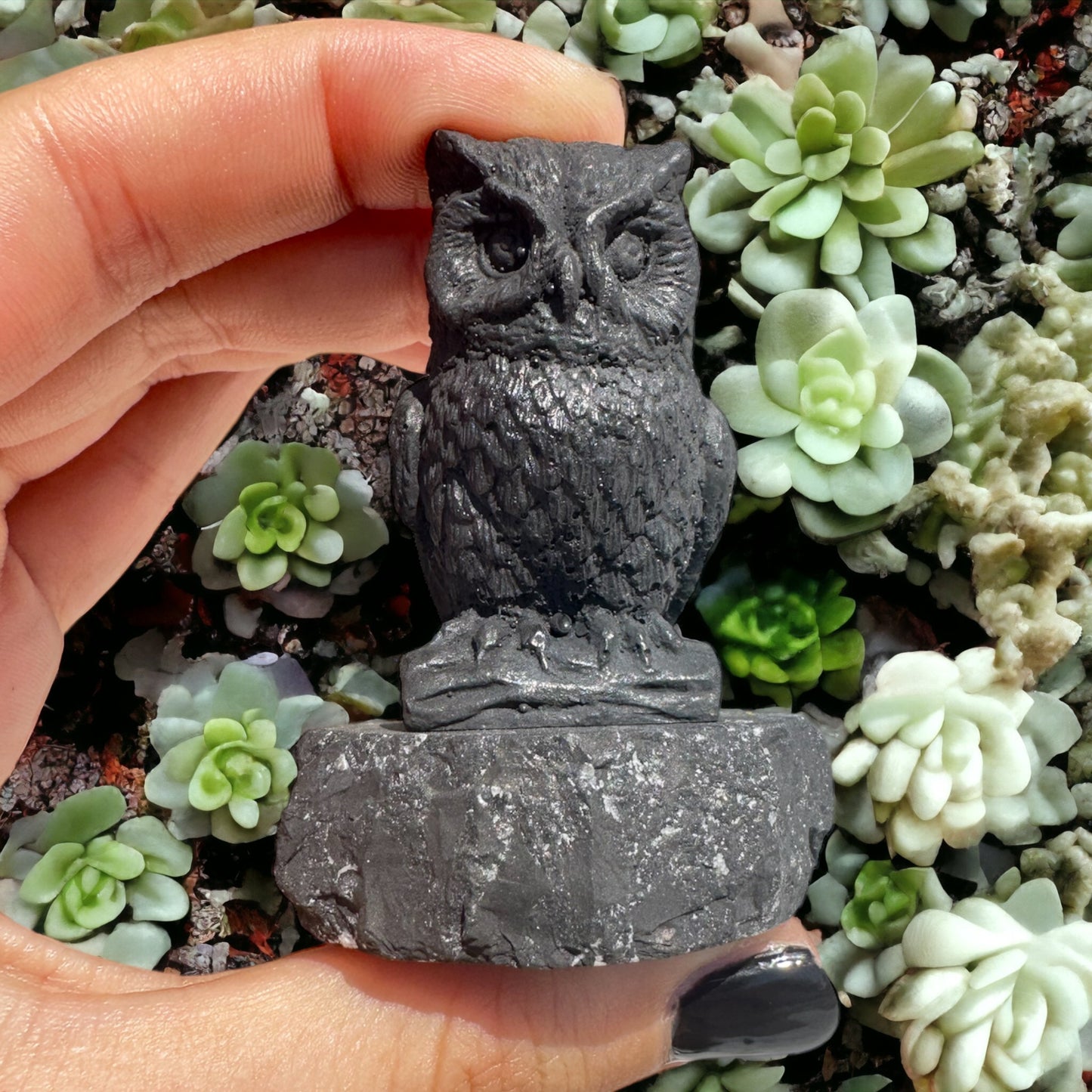 Shungite Figurine - Owl - EMF Protection