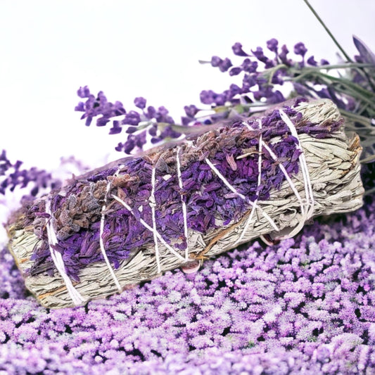 English Lavender and White Sage Smudge Stick - 4"