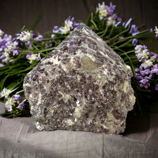 Beautiful Lepidolite Polished Point - Natural Base